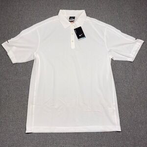 Nike Golf Mens Dri-FIT Polo Shirt White Short Sleeve Stay Cool 266998-100 Large
